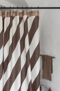 Mette Ditmer Diagonal shower curtain 150x200 cm, Chocolate Brown Outlet