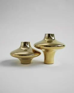 Hein Studio Doublet no. 01 small candlestick, Brass Gold-coloured