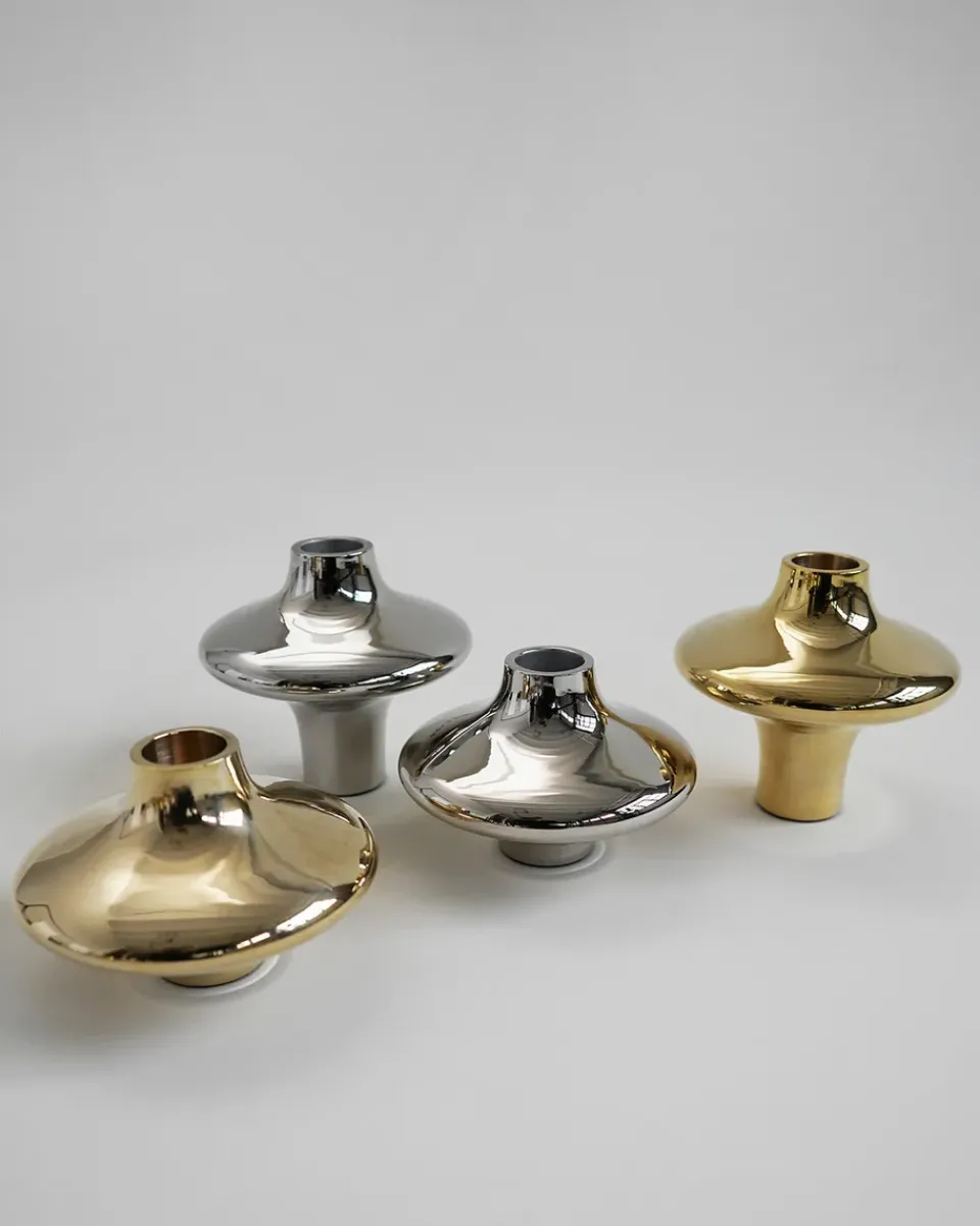 Hein Studio Doublet no. 01 small candlestick, Brass Gold-coloured