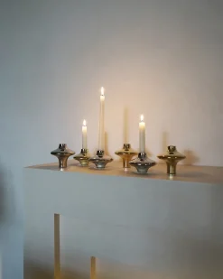 Hein Studio Doublet no. 01 small candlestick, Brass Gold-coloured
