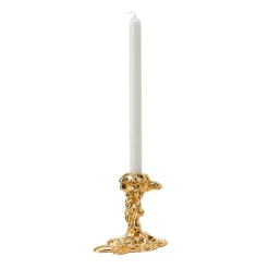 POLSPOTTEN Drip candlestick 14 cm, Gold Gold-coloured Outlet