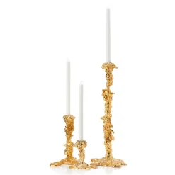 POLSPOTTEN Drip candlestick 14 cm, Gold Gold-coloured Outlet