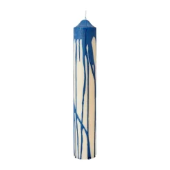 Ferm Living Drip pillar candle, Deep , 30 cm Blue Outlet