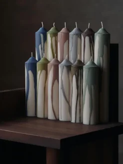 Ferm Living Drip pillar candle, Olive , 20 cm Green Best