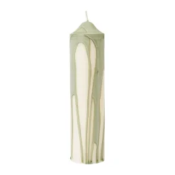 Ferm Living Drip pillar candle, Tea , 20 cm Green Outlet