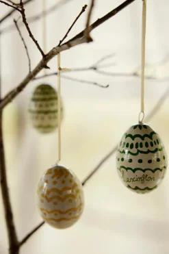 Lexington Easter Eggs in Papier Maché Easter ornaments 2-pack, Green-yellow GreenYellow Online