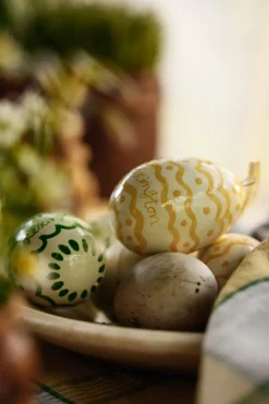 Lexington Easter Eggs in Papier Maché Easter ornaments 2-pack, Green-yellow GreenYellow Online
