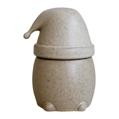 DBKD Eating Santa jar with lid large, Beige New