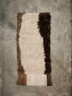 Ferm Living Edge Wall Rug tapestry 50x110 cm, Off-white-Coffee Beige Discount