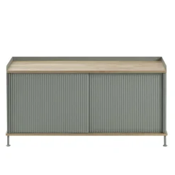 Muuto Enfold sideboard low 125x45x63 cm, Oak-Dusty green BrownGreen Sale