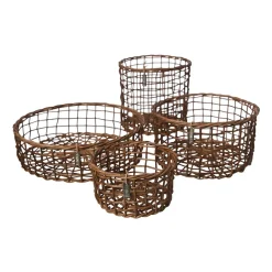 ERNST basket bamboo 4-pack, Dark Brown Outlet
