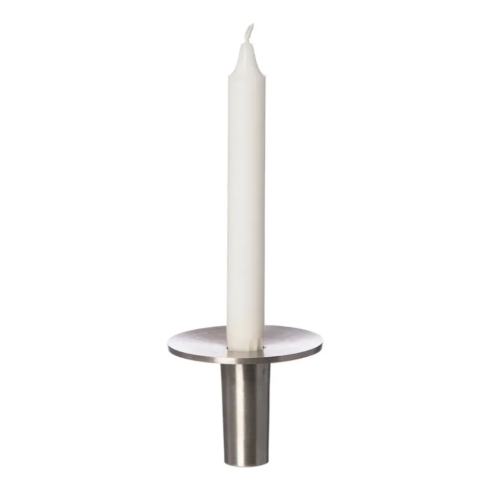 ERNST candle holder brushed aluminum Ø9.2 cm, 7 cm Silver-coloured Online