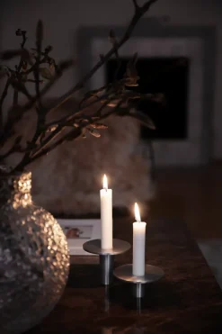 ERNST candle holder brushed aluminum Ø9.2 cm, 7 cm Silver-coloured Online