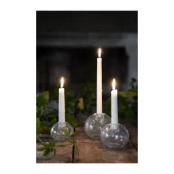 ERNST candle holder glass Ø7.5 cm, Bubbles Transparent Discount