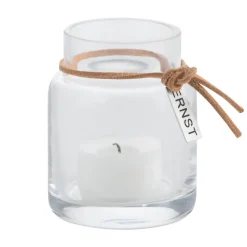 ERNST candle holder H8cm Ø5cm, clear Transparent New