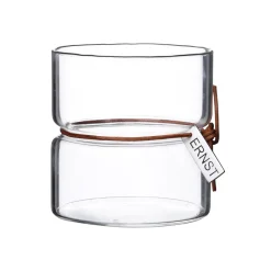 ERNST candle holder H8.5cm Ø8cm, clear Transparent New