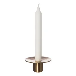 ERNST candle sticks brushed brass Ø9.2 cm, 4 cm Gold-coloured New