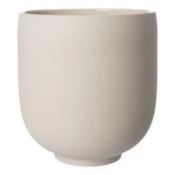 ERNST flower pot on foot natural , H28 cm Ø26 cm White New