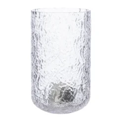 ERNST patterned candle holder, Ø9x15 cm Transparent Hot
