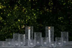 ERNST patterned candle holder, Ø9x15 cm Transparent Hot