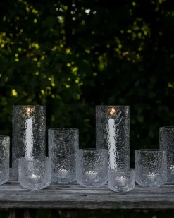 ERNST patterned candle holder, Ø9x15 cm Transparent Hot