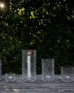 ERNST patterned candle holder, Ø9x15 cm Transparent Hot