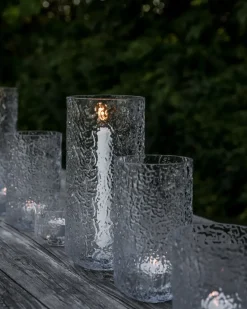 ERNST patterned candle holder, Ø9x15 cm Transparent Hot
