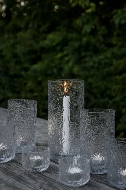 ERNST patterned candle holder, Ø9x15 cm Transparent Hot