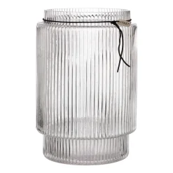 ERNST ruffled glass vase clear, Ø19.5 cm x H28 cm Transparent Outlet