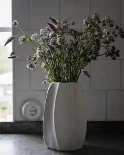 ERNST stoneware vase Ø15x23 cm, Natural white Beige Online