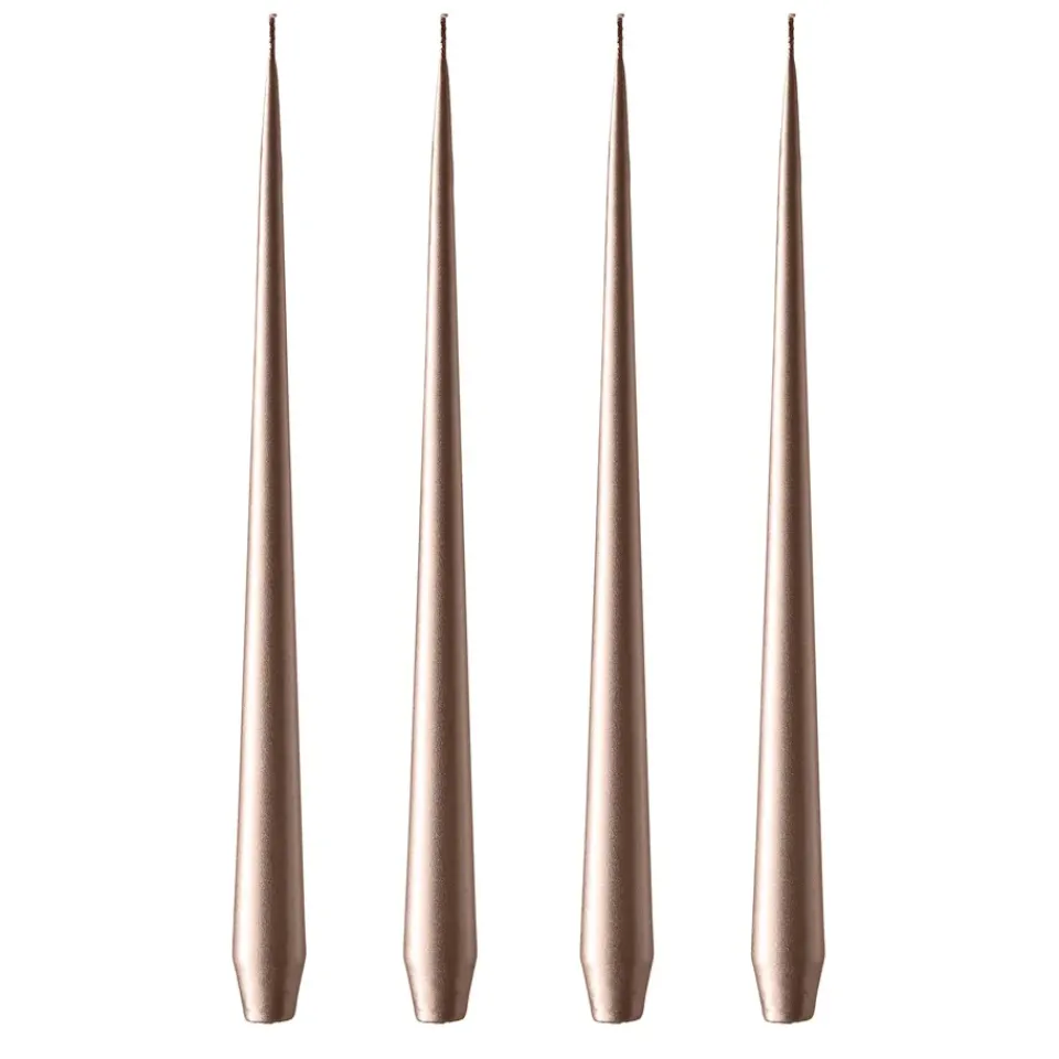 Ester & erik candle 42 cm 4-pack metalic, Champagne Beige