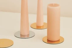 Ester & erik candle plate Ø12 cm polished, gold Gold-coloured Discount