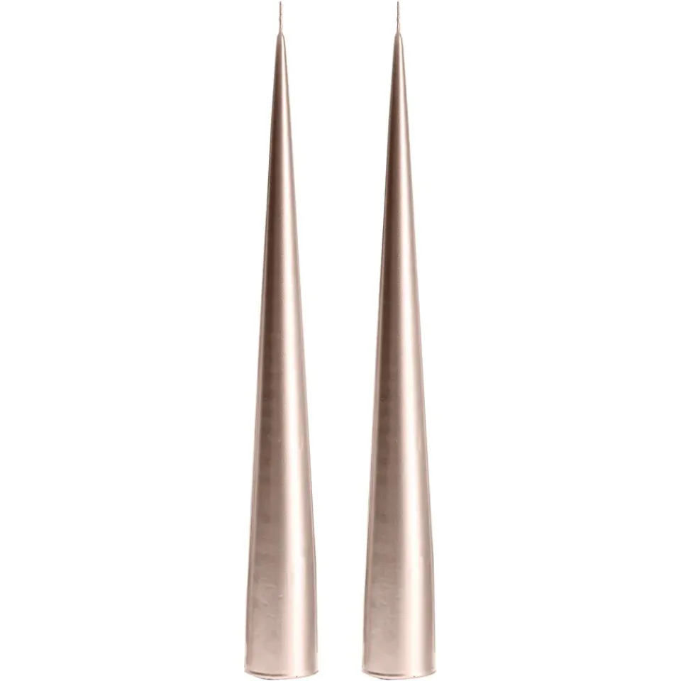 Ester & erik cone candles 34 cm 2-pack metallic, Champagne 94 Gold-coloured Online