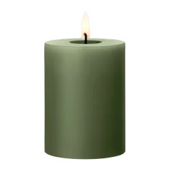 Ester & erik pillar candle LED, 70 Soil, 10 cm Green
