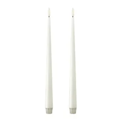Ester & erik taper candle LED 2-pack, 10 Silky , 30 cm White Discount