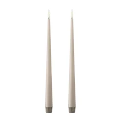 Ester & erik taper candle LED 2-pack, 22 Linen Grey , 30 cm Beige New