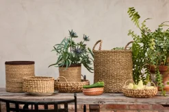 Dixie Esther cylinder storage basket with handle 2-pack, Natural Beige Clearance