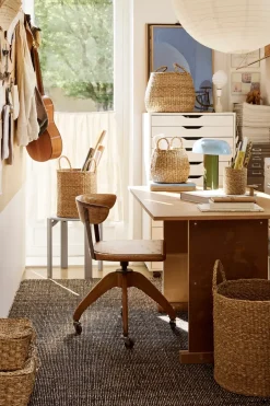 Dixie Esther storage basket with handle 2-pack, Natural Beige Outlet
