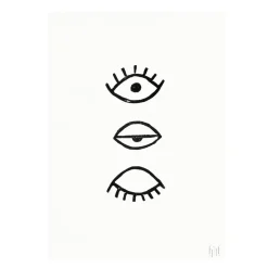 Fine Little Day Eye Eye poster, 50x70 cm BlackWhite New