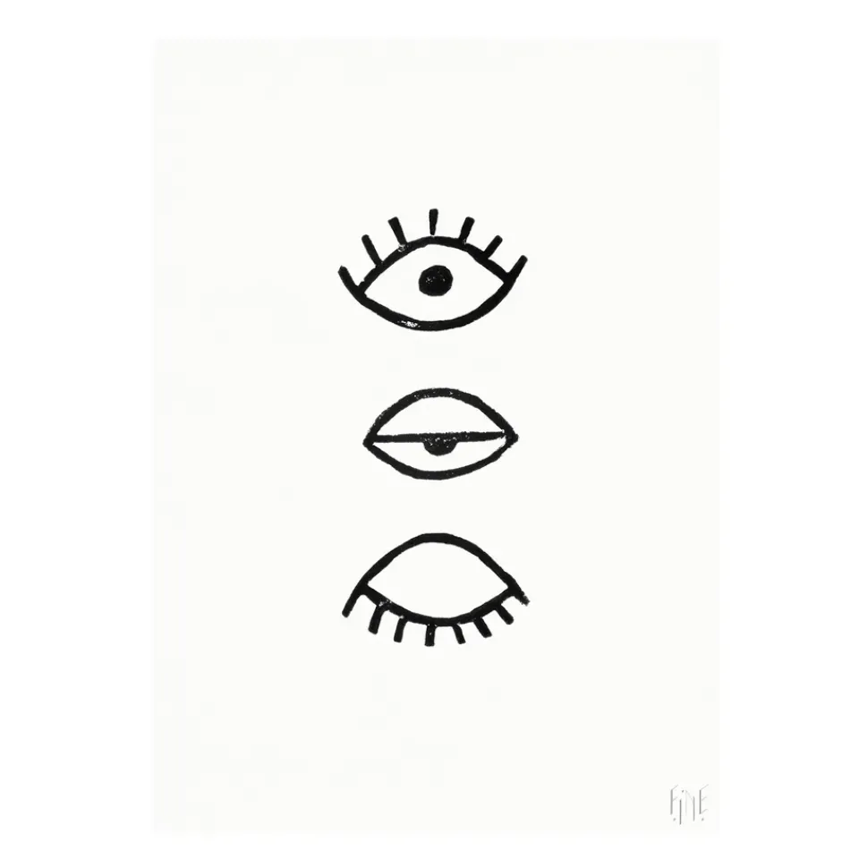 Fine Little Day Eye Eye poster, 50x70 cm BlackWhite New