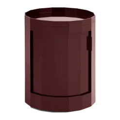 HAY Facet Cabinet low side table feet/wheels 49 cm, Burgundy Red