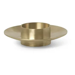 Ferm Living block candle holder, brass Gold-coloured New