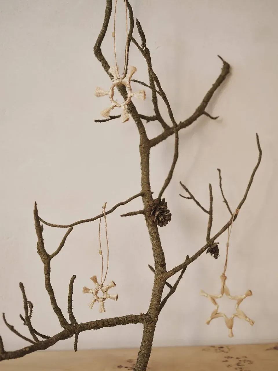 Ferm Living Jute Stars Christmas decoration 3 pieces, Natural Beige Outlet