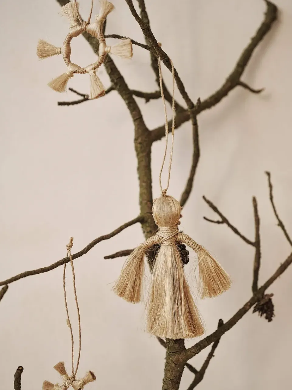 Ferm Living Jute Stars Christmas decoration 3 pieces, Natural Beige Outlet