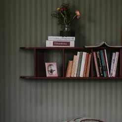 TÔNN furniture Flaneaur wall shelf 27x128 cm, Burgundy Red Discount