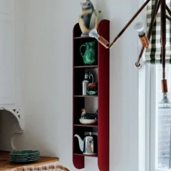 TÔNN furniture Flaneaur wall shelf 27x128 cm, Burgundy Red Discount