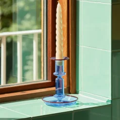HAY Flare medium candle sticks, light -red Blue Clearance