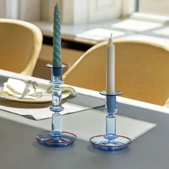 HAY Flare medium candle sticks, light -red Blue Clearance