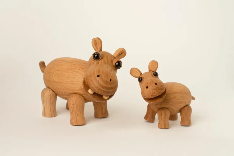 Spring Copenhagen Flora hippo decoration, Oak-maple Beige Hot