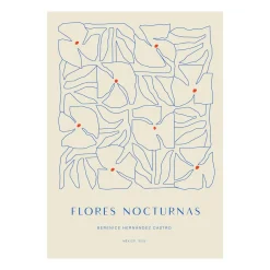 Paper Collective Flores Nocturnas 01 poster, 30x40 cm GreyBlue